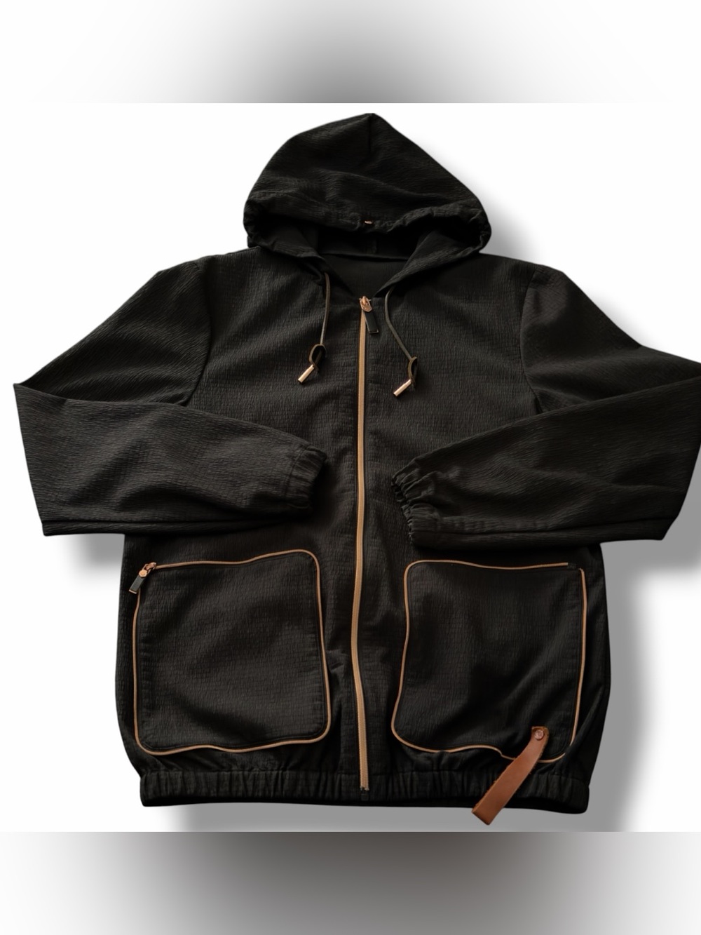 Y2K Givenchy Packable Mens Medium Zip Jacket Black Copper